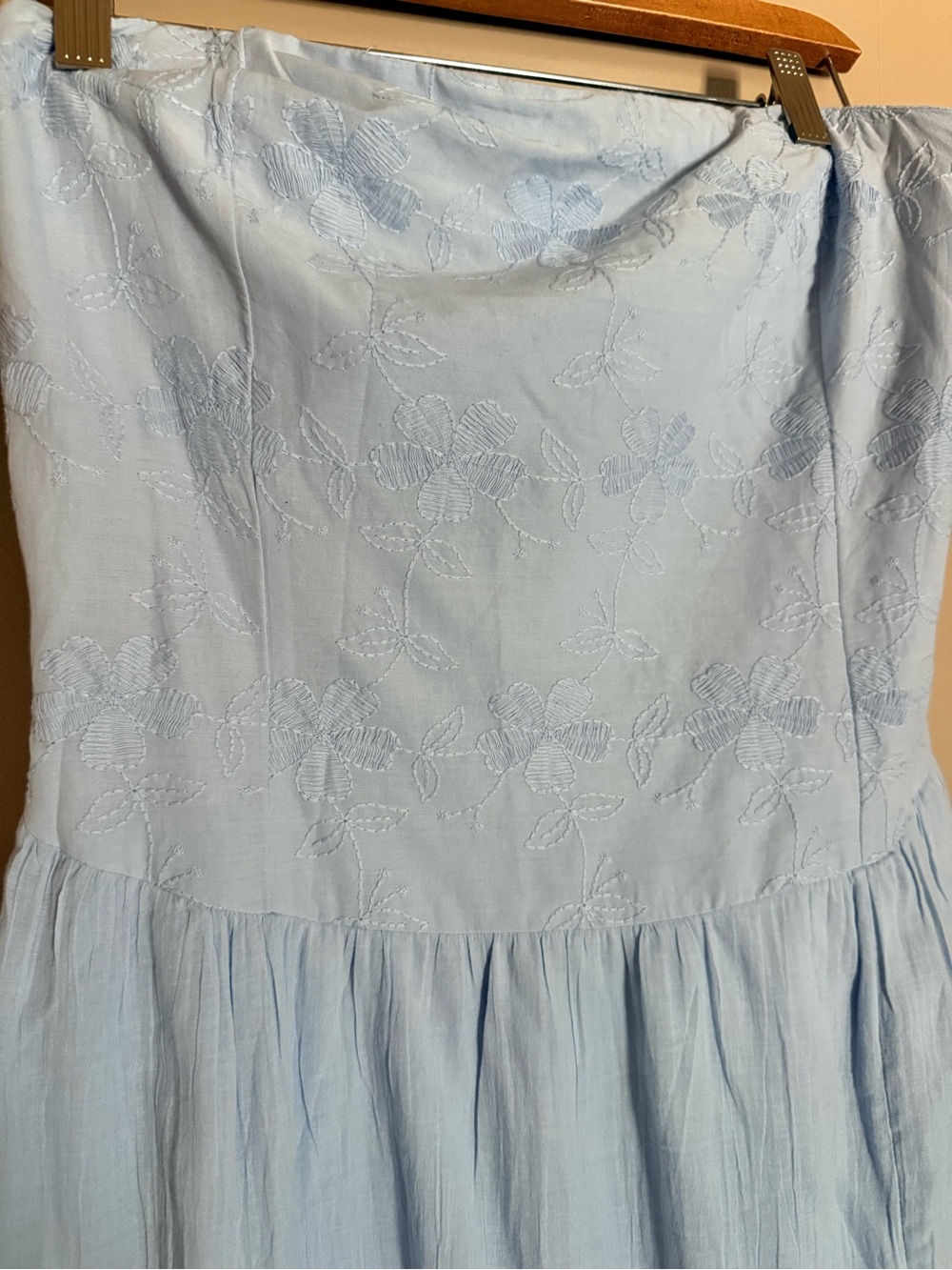 Hollister Strapless Light Blue Midi Dress with Side Slit NWOT large - Picture 9 of 10